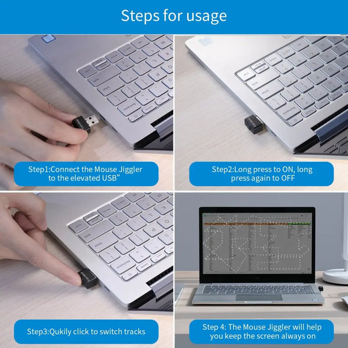 Mini Mouse Jiggler Usb Mover Supports Multi-track Simulate