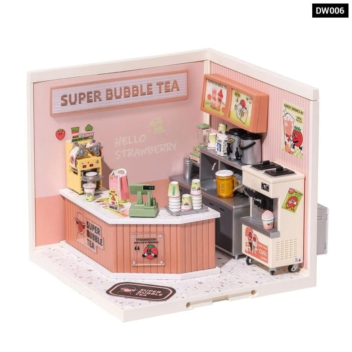 Miniature Bubble Tea House Creative 3d Puzzle Kit Double