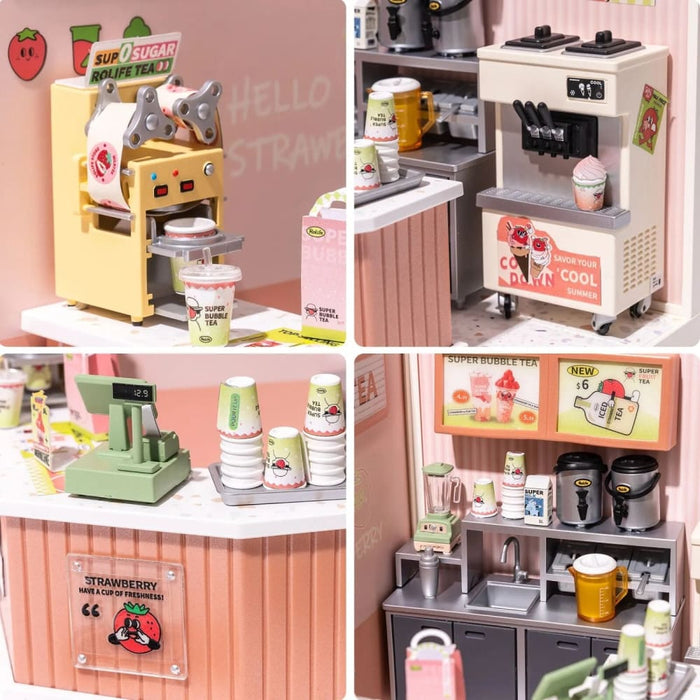 Miniature Bubble Tea House Creative 3d Puzzle Kit Double