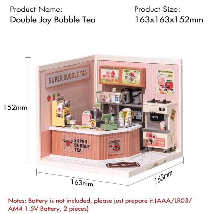 Miniature Bubble Tea House Creative 3d Puzzle Kit Double