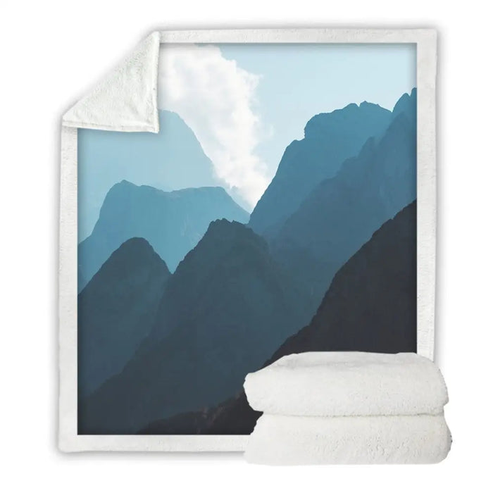 Mountain Landscape Blanket For Bed Nature Beauty Plaid Hazy