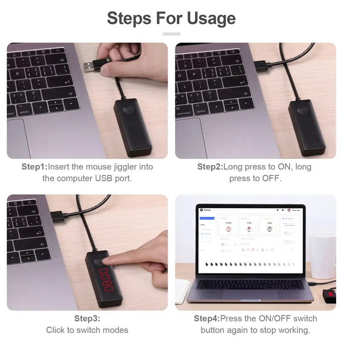 Mouse Jiggler Usb Port With 3 Modes Supports Multi-track