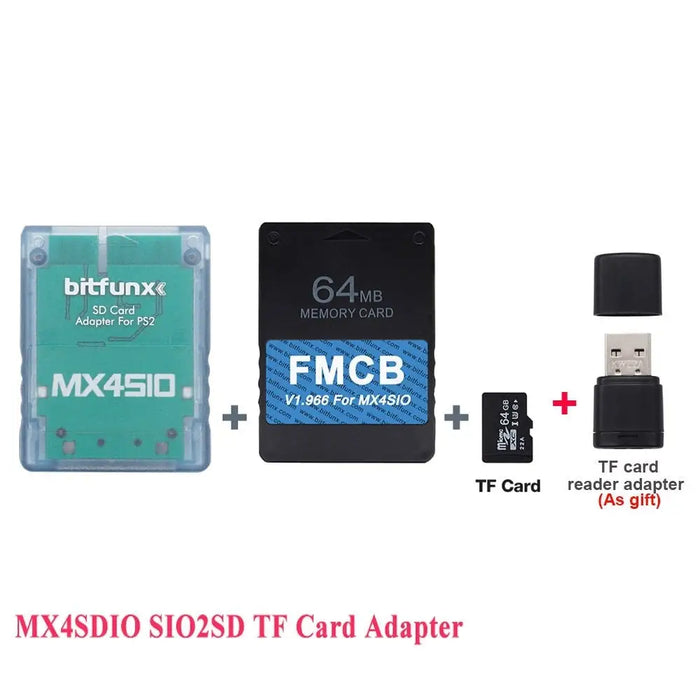 Mx4sio Sio2sd Tf Card Adapter For Ps2 Game Consoles+v1.966