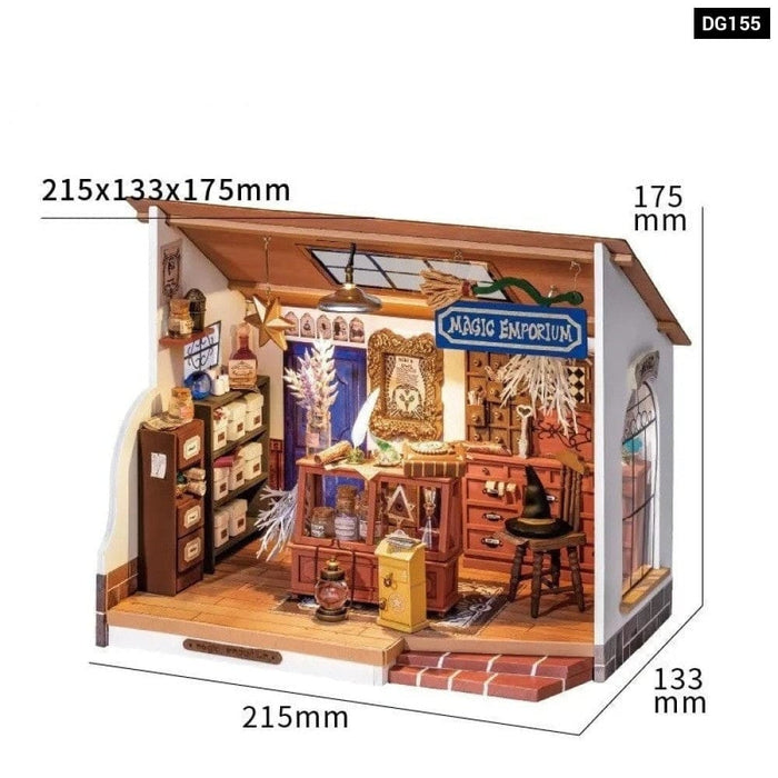 Diy Mystery Archives Bureau Decorative Ornament Kids Adult Miniature Fantasy Magic Doll House Wooden Kit Toy