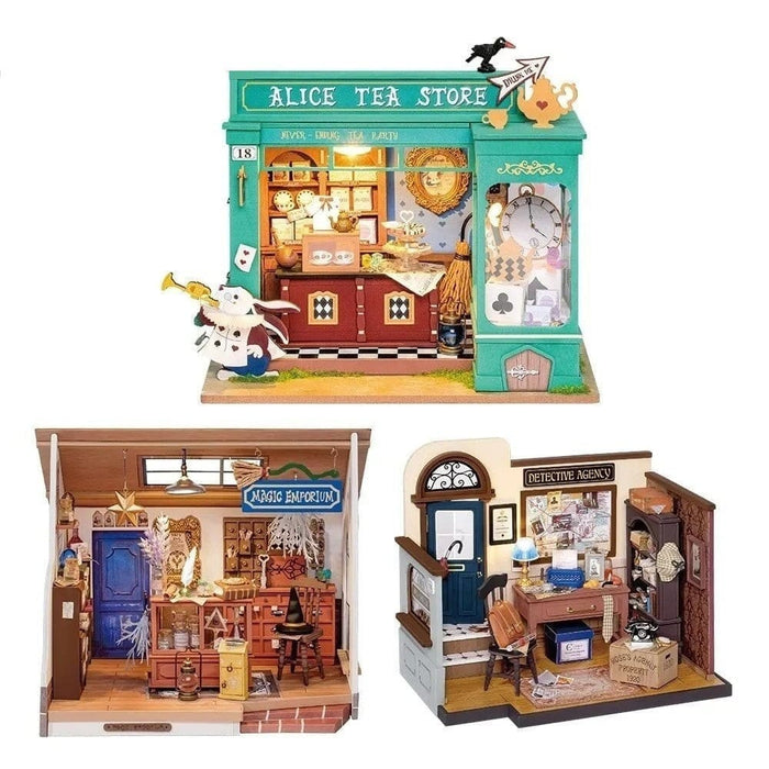 Diy Mystery Archives Bureau Decorative Ornament Kids Adult Miniature Fantasy Magic Doll House Wooden Kit Toy