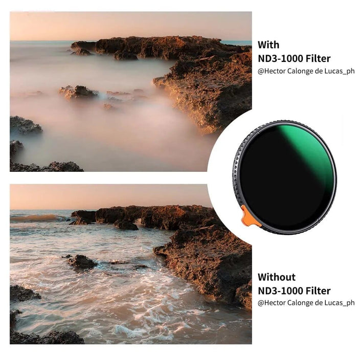 Nano-X ND3~ND1000 Adjustable ND Filter HD Waterproof Anti-Reflection Green Film 49-82mm Neutral Density Lens Filter