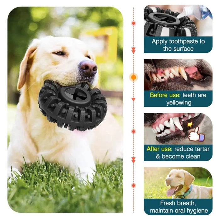 Natural Rubber Treat Dispenser Dog Chew Toy For Aggressive