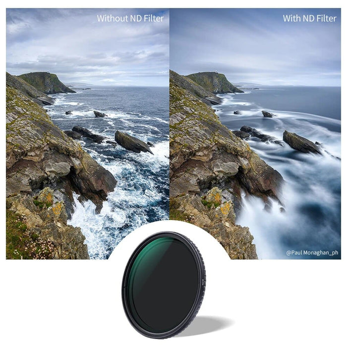 ND2-ND32 Fader ND Filter 67mm 72mm 77mm 82mm No X Spot Variable Neutral Density Multiple Layer Filter with Lens Cap