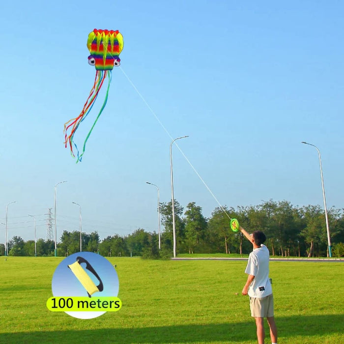 3d Octopus Soft Kite 5m Giant With 100m Tire Line Kites