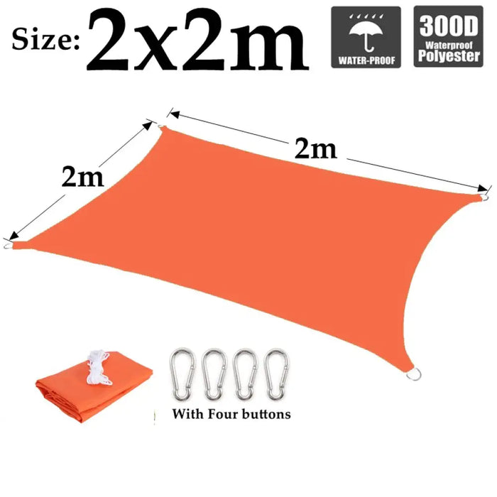 Outdoor Awnings Orange Polyester Waterproof Sun Sail Canvas