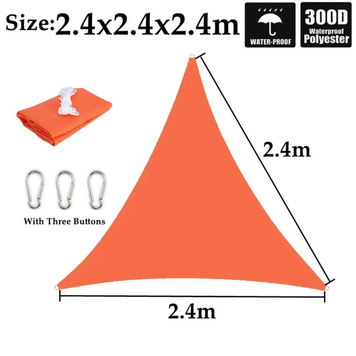 Outdoor Awnings Orange Polyester Waterproof Sun Sail Canvas