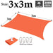 Outdoor Awnings Orange Polyester Waterproof Sun Sail Canvas