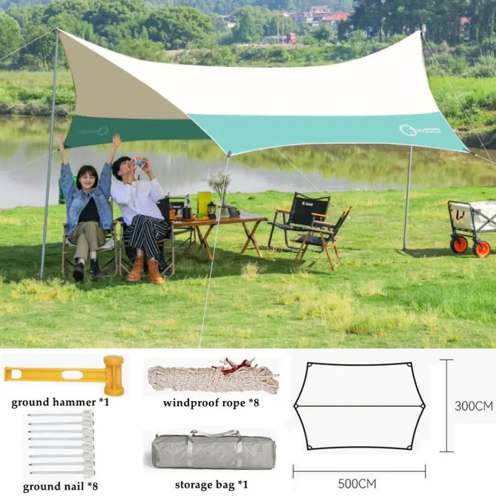 Outdoor Large Waterproof Canopy Beach Garden Sunshade Tarp