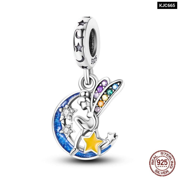 Fit Pandora 925 Original Bracelet 925 Sterling Silver Shining Colourful Zircon Heart Charms Beads Exquisite DIY Jewelry