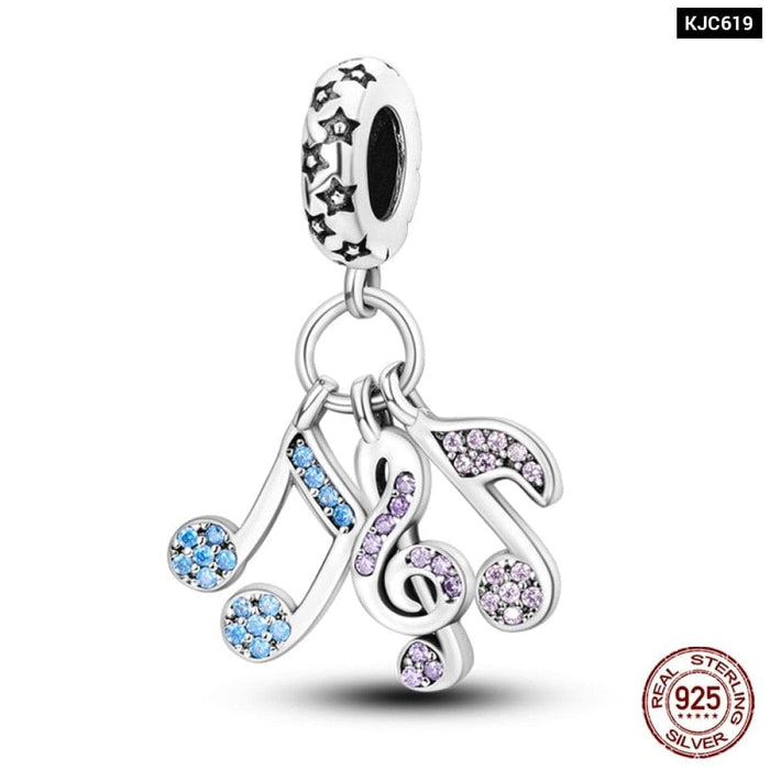 Fit Pandora 925 Original Bracelet 925 Sterling Silver Shining Colourful Zircon Heart Charms Beads Exquisite DIY Jewelry