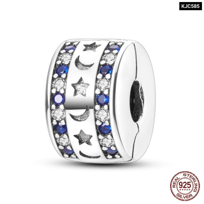 Fit Pandora 925 Original Bracelet 925 Sterling Silver Shining Colourful Zircon Heart Charms Beads Exquisite DIY Jewelry