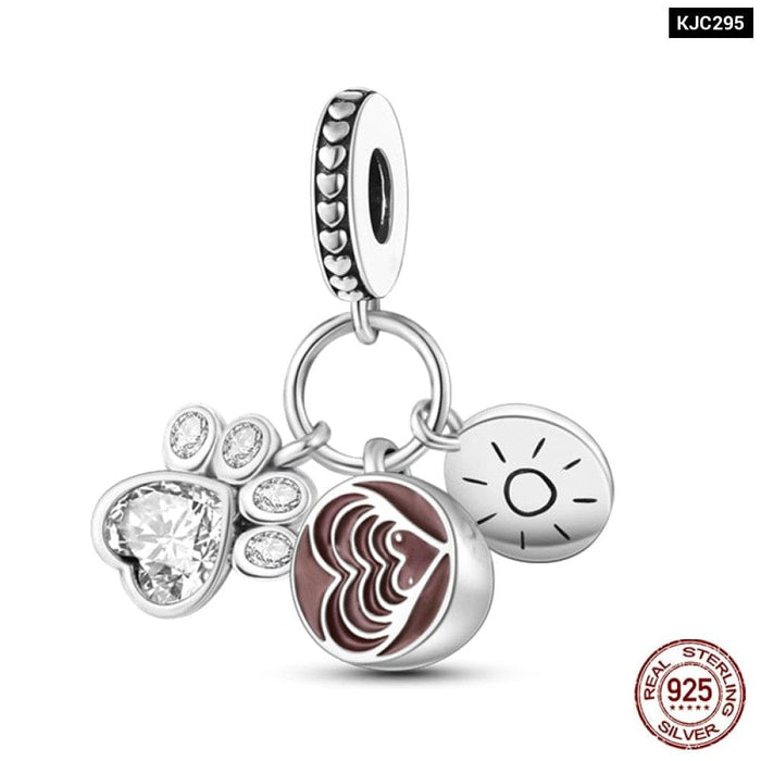 Fit Pandora 925 Original Bracelets Avocado Cherry Watermelon Banana Fruit Silver Charms Beads DIY Jewelrys