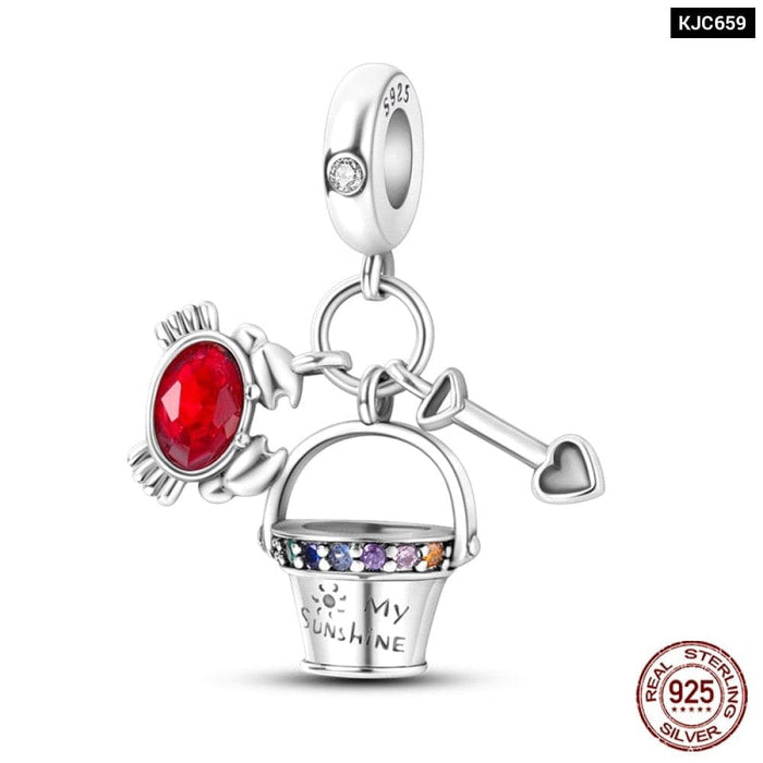 Fit Pandora 925 Original Bracelets 925 Sterling Silver Lipstick High-heeled Shoes Charms Beads Fine Anniversary Jewelry