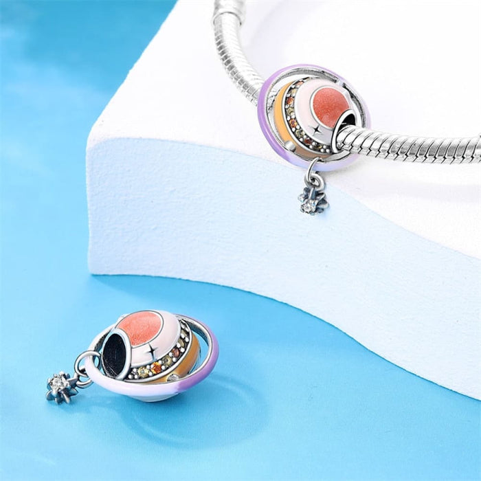 Fit Pandora Original Bracelets 925 Sterling Silver Fantasy Earth Moon Travel Celestial Body Charms Beads Fine DIY Jewelry Making