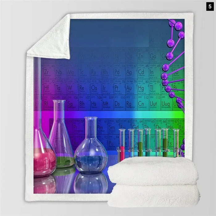 Periodic Table Sherpa Throw Blanket Chemistry Bedspread