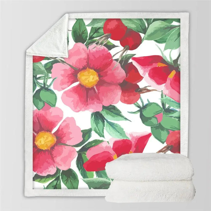 Poppy Flower Throw Blanket Handwriting Letter Bed Summer