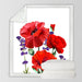 Poppy Flower Throw Blanket Handwriting Letter Bed Summer