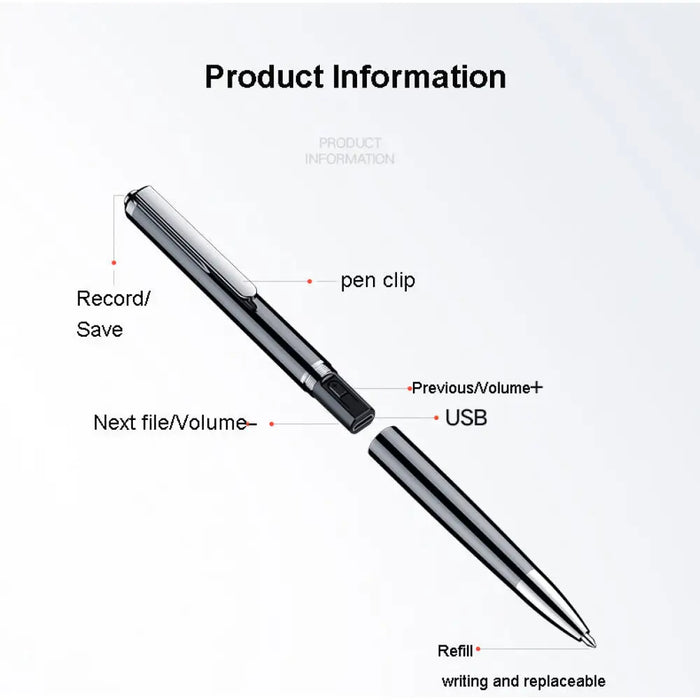 Portable 32gb 64g 128g Digital Sound Voice Long Time Pen