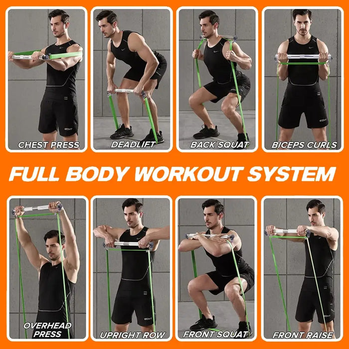 Portable Heavy Duty Resistance Band Exercise Bar