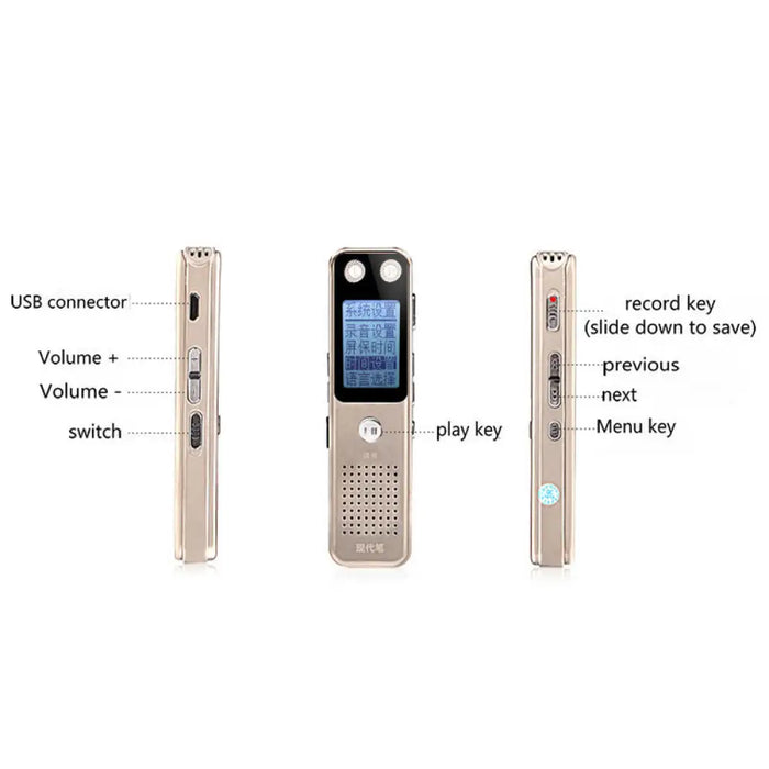 8gb Portable Mini V19 Digital Audio Voice Usb Pen Recorder