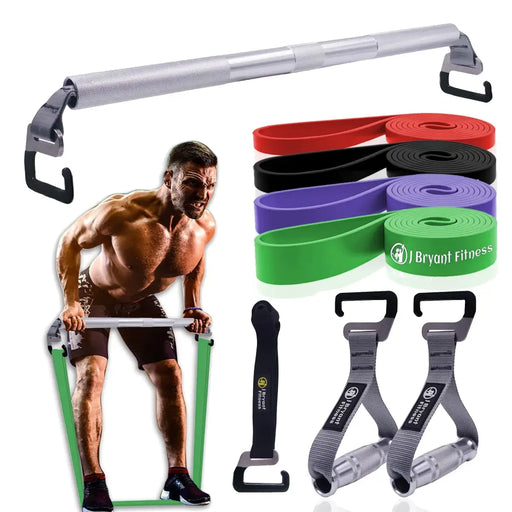 Portable Resistance Band Bar Kit With Handle & Upgraded