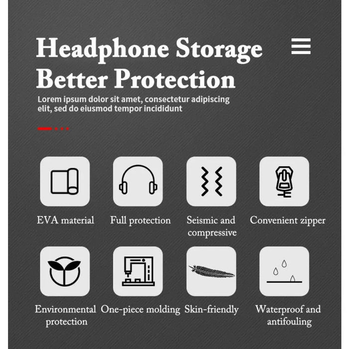 Portable Eva Waterproof Headphones Carrying Hard Case