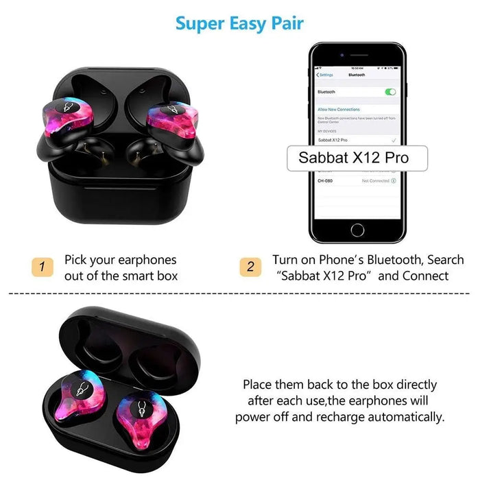 Portable X12 Pro Tws Wireless Bluetooth Waterproof Earphones