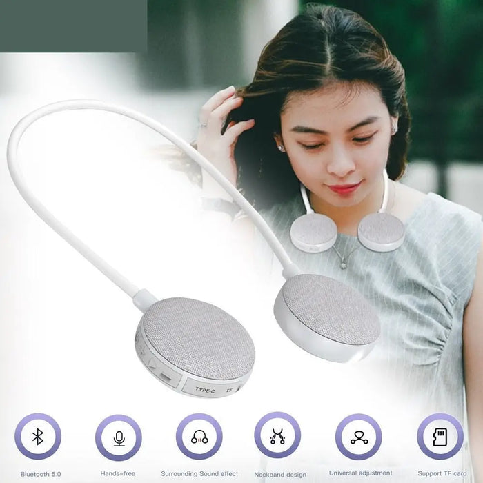 Portable Wireless Neck Bluetooth Speaker With Microphone