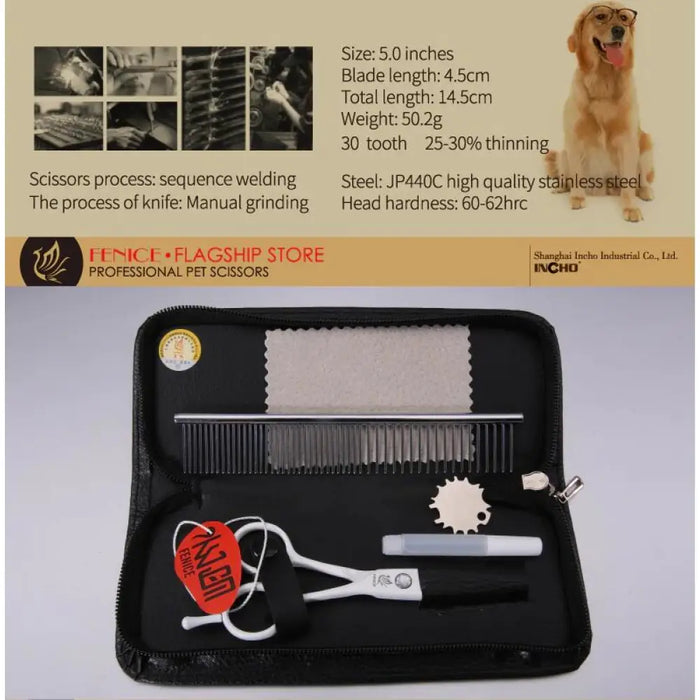 Professional 5.0 Inch Pet Grooming Scissors Dog Thinning