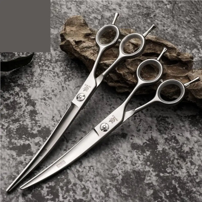 Professional 7 7.5 Inch Curved Dog Scissors Pet Trimming