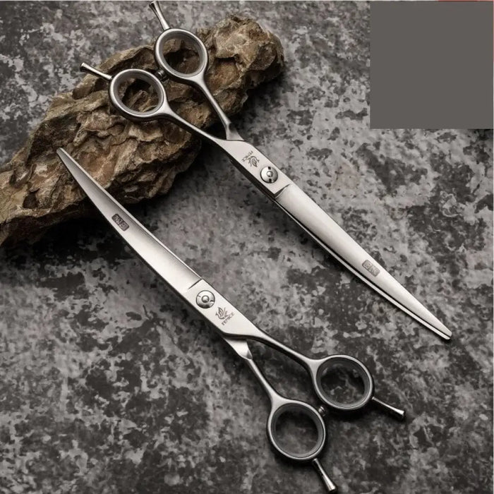 Professional 7 7.5 Inch Curved Dog Scissors Pet Trimming