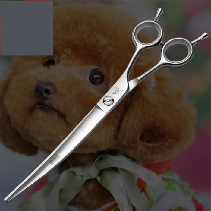 Professional 7 7.5 Inch Curved Dog Scissors Pet Trimming