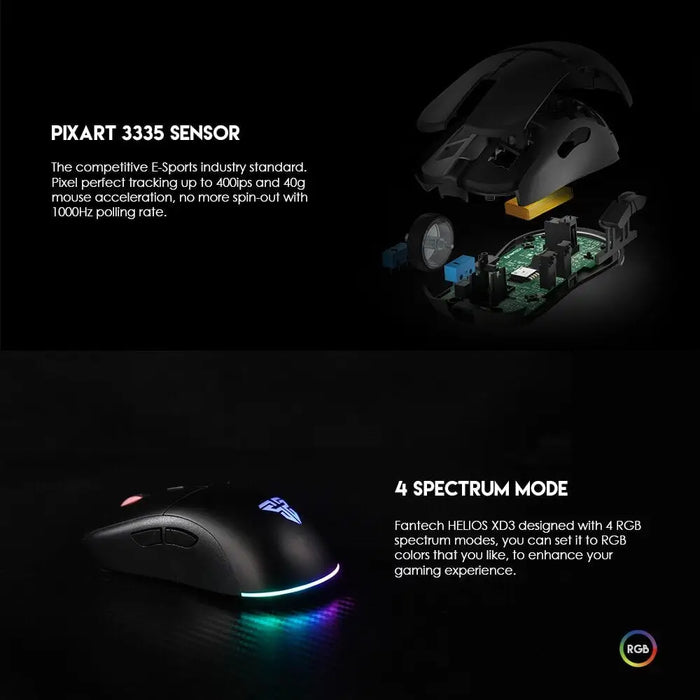 Xd3 Professional Gaming Mouse 2.4g Wireless Pixart 3335