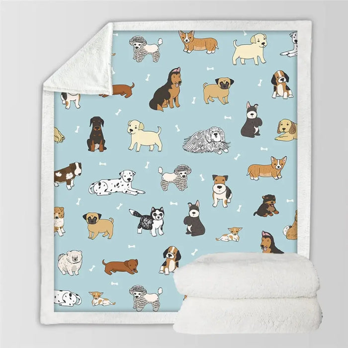 Puppy Soft Fluffy Blanket Bulldog Kids Blankets For Bed