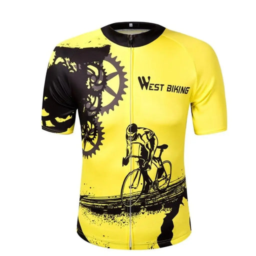 Quick-dry Yellow Spandex Cycling Jersey