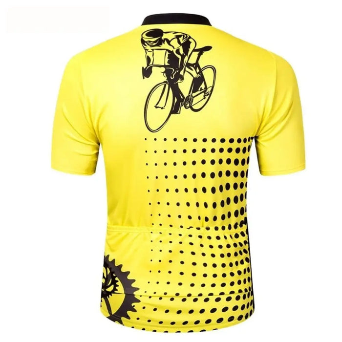 Quick-dry Yellow Spandex Cycling Jersey