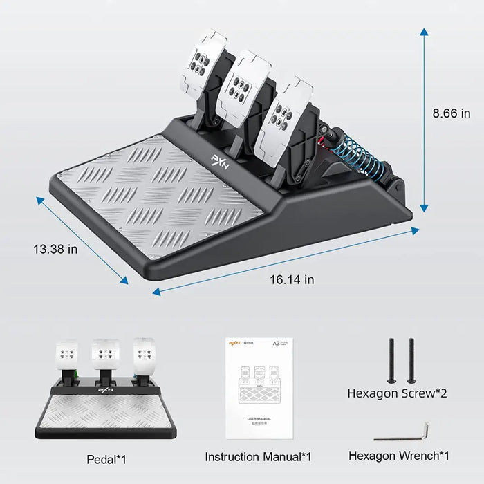 Racing Simulator Steering Wheel Pedals Pxn-a3 With Hall