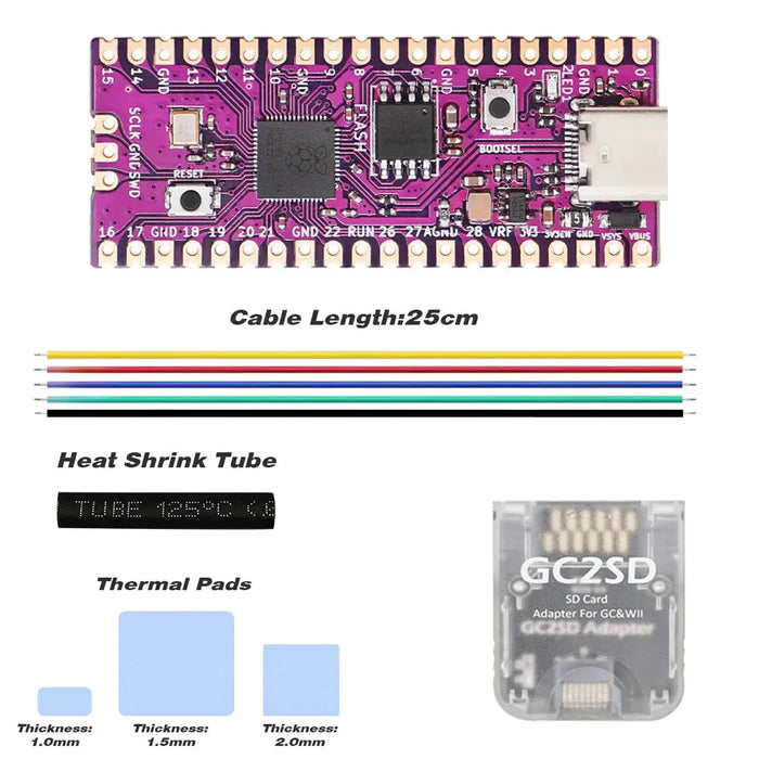 Raspberry Picoboot Board Rp2040 Dual-core And Gc2sd Adapter