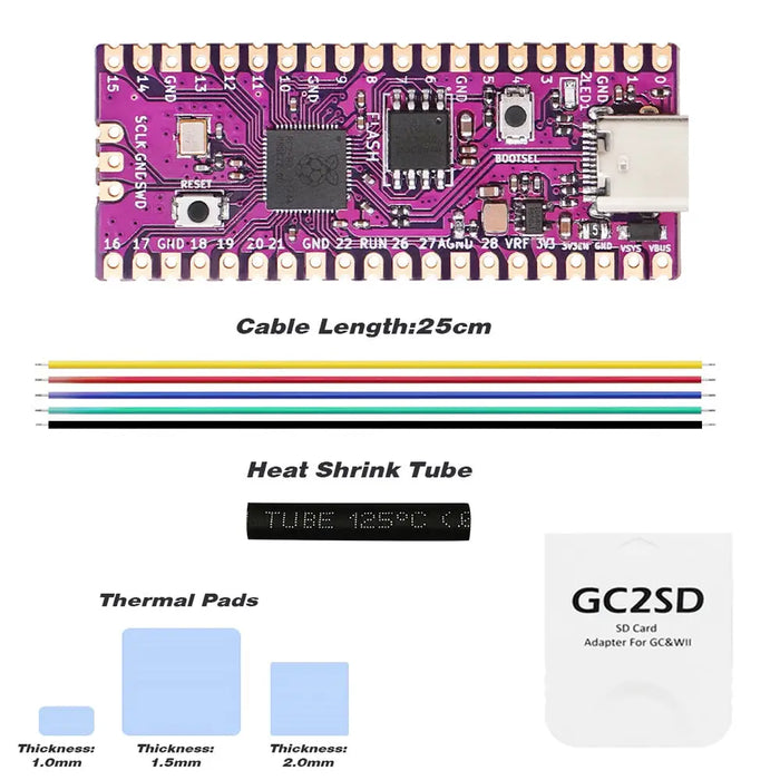 Raspberry Picoboot Board Rp2040 Dual-core And Gc2sd Adapter