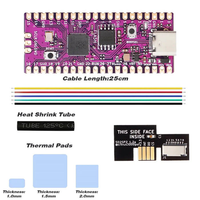 Raspberry Picoboot Board Rp2040 Dual-core And Gc2sd Adapter