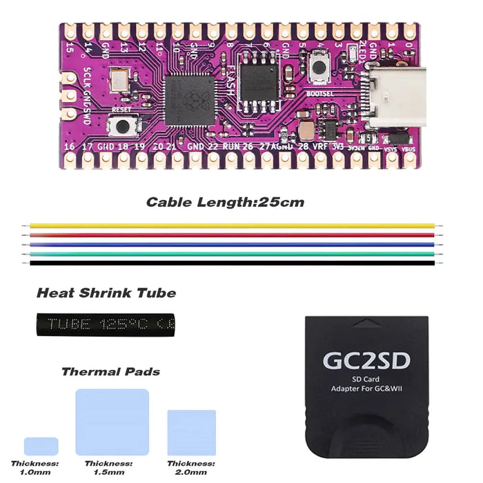 Raspberry Picoboot Board Rp2040 Dual-core And Gc2sd Adapter