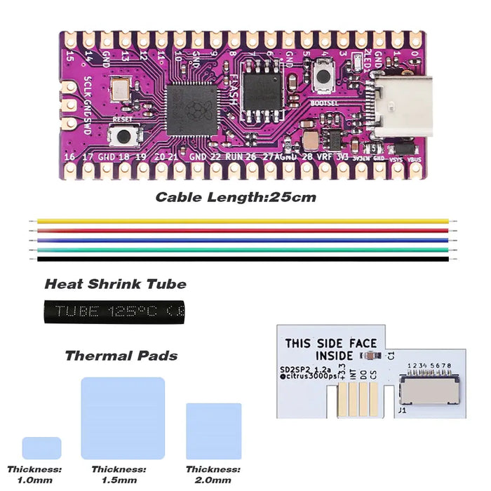 Raspberry Picoboot Board Rp2040 Dual-core And Gc2sd Adapter