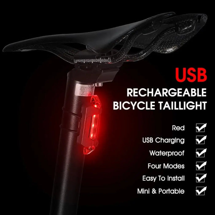 Usb Rechargeable 4 Mode Bicycle Taillight