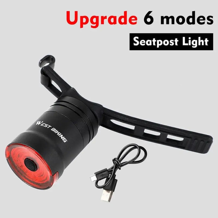 Usb Rechargeable Brake Sensing Smart Bicycle Taillight