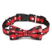 Removable Christmas Snowflake Plaid Bow Tie Collar For Small